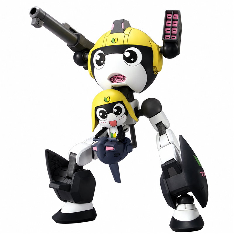 Tamama Robo and pilot front view on white background