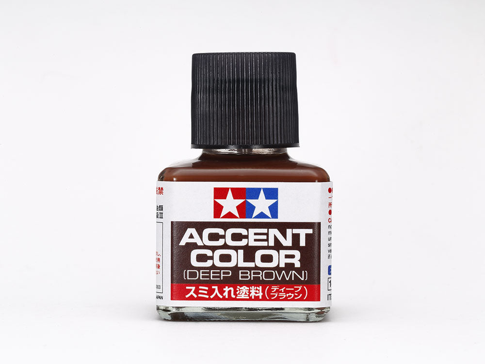 Tamiya 87210 Accent Color Deep Brown 40ml bottle with Japanese retail label