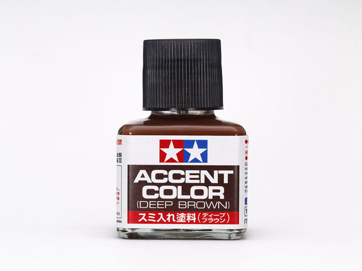 Tamiya 87210 Accent Color Deep Brown 40ml bottle with Japanese retail label
