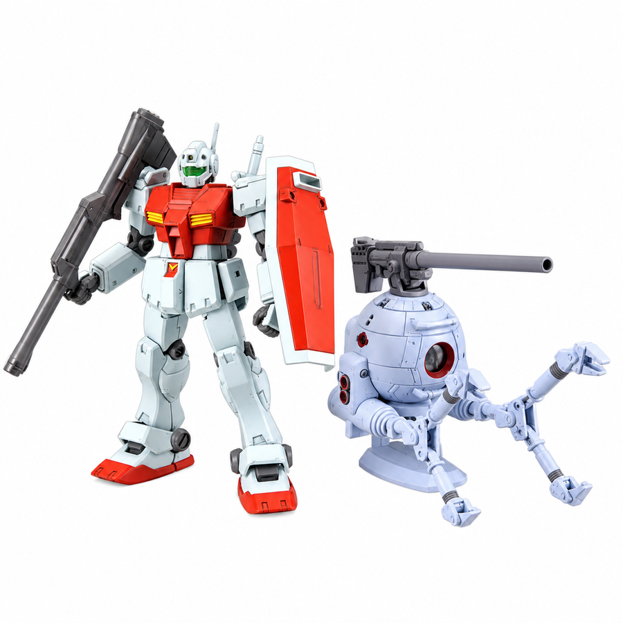 P-Bandai 1/144 HGUC GM Kai Standard Color & Ball Modified Type Set front product view