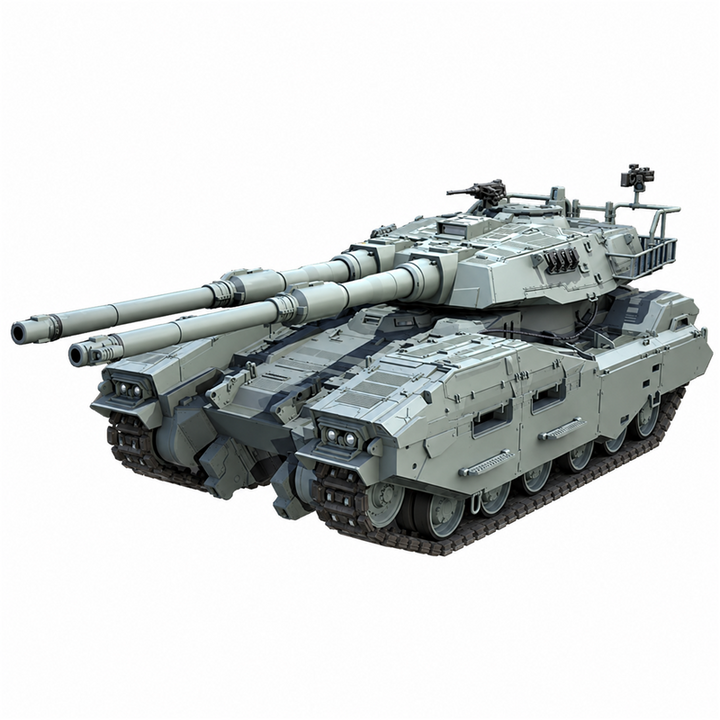 US 1/35 TYPE 61A5 main battle tank model kit, front three-quarter view on white