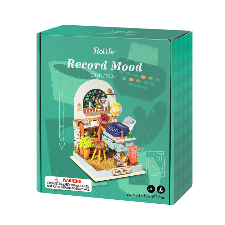 Rolife Record Mood Study Room Miniature House Kit DS017