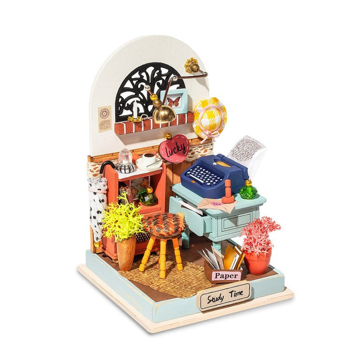 Rolife Record Mood Study Room Miniature House Kit DS017